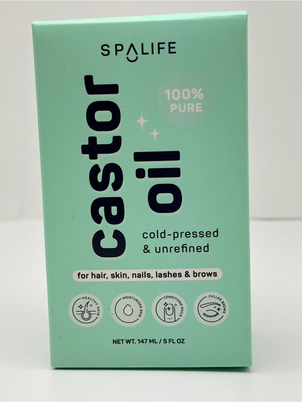 SpaLife 100% Pure Castor Oil Cold-Pressed & Unrefined Pro-Growth Hair Skin Nails